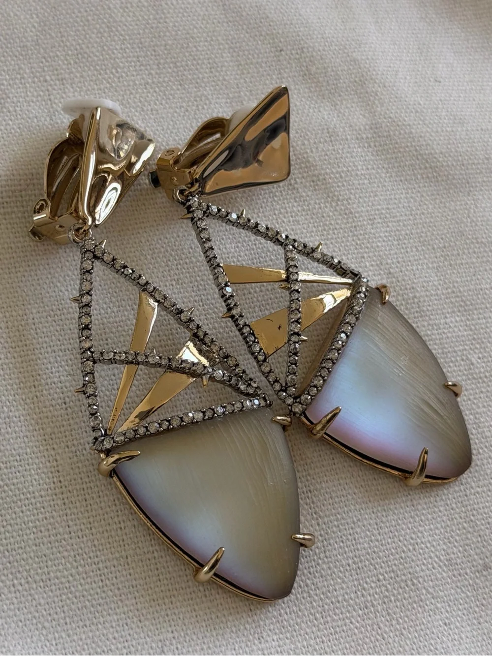 LIKE NEW. Alexis Bittar Crystal Drop Clip Earrings
